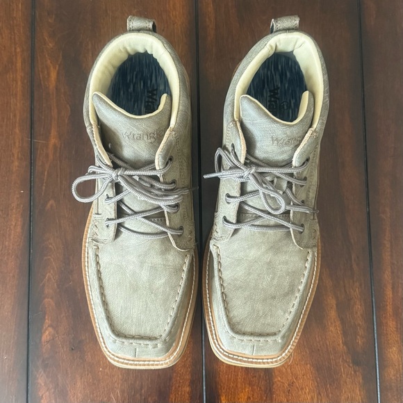 NWOT Wrangler Men's Square Moc Toe Lace-Up Boots Size 9.5 - Picture 2 of 9